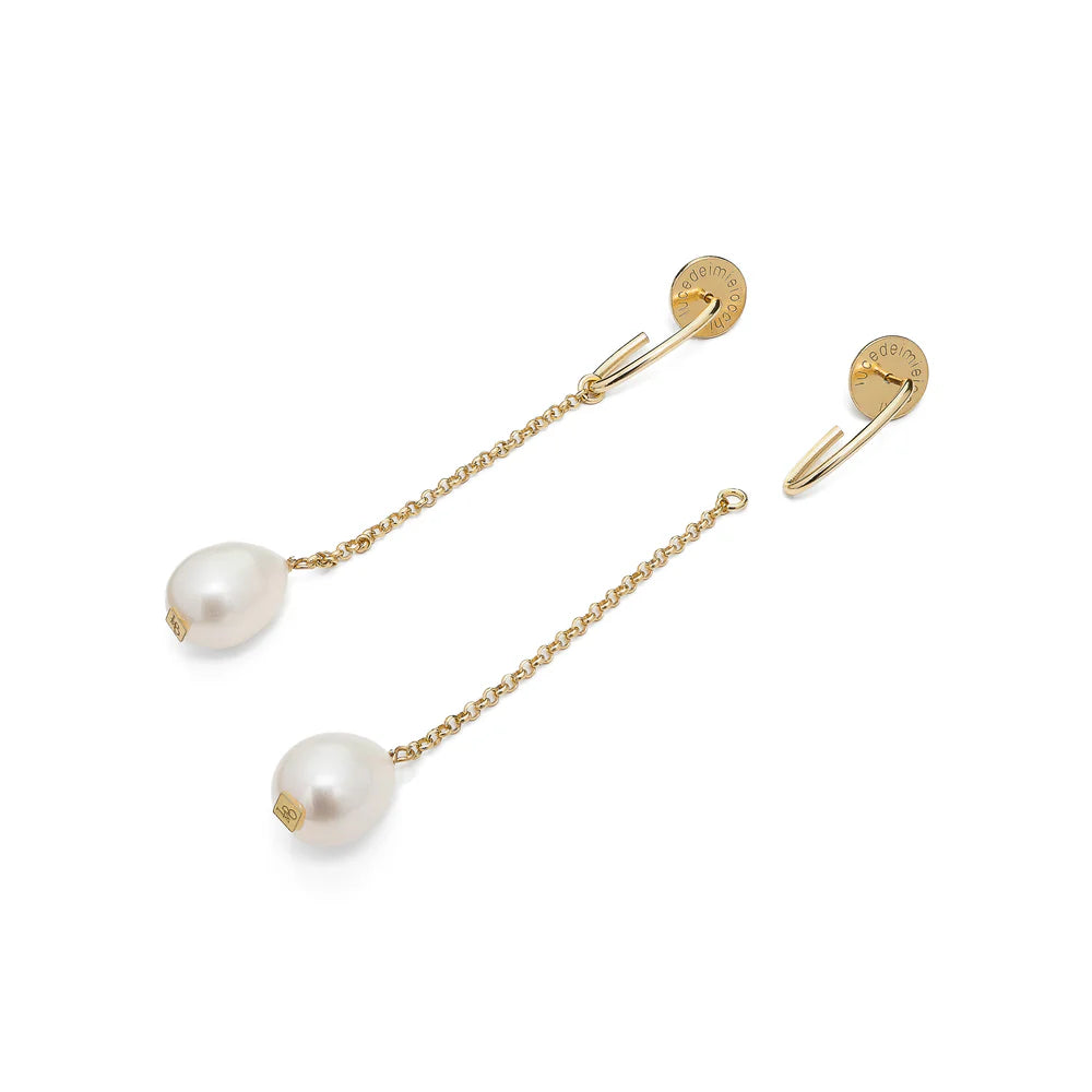 LDMO - ORECCHINI MADAME PERLE BAROCCHE E ARGENTO DORATO