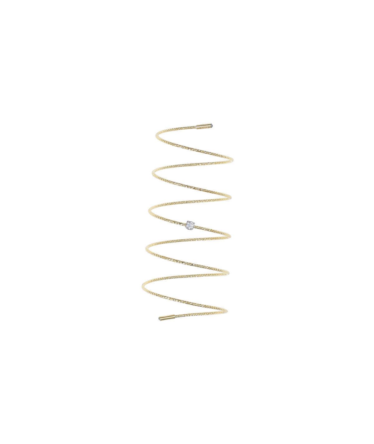 MAGIC WIRE - ANELLO IN ORO A SPIRALE CON DIAMANTE CENTRALE