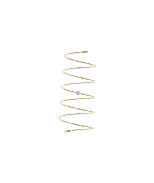 MAGIC WIRE - ANELLO IN ORO A SPIRALE CON DIAMANTE CENTRALE