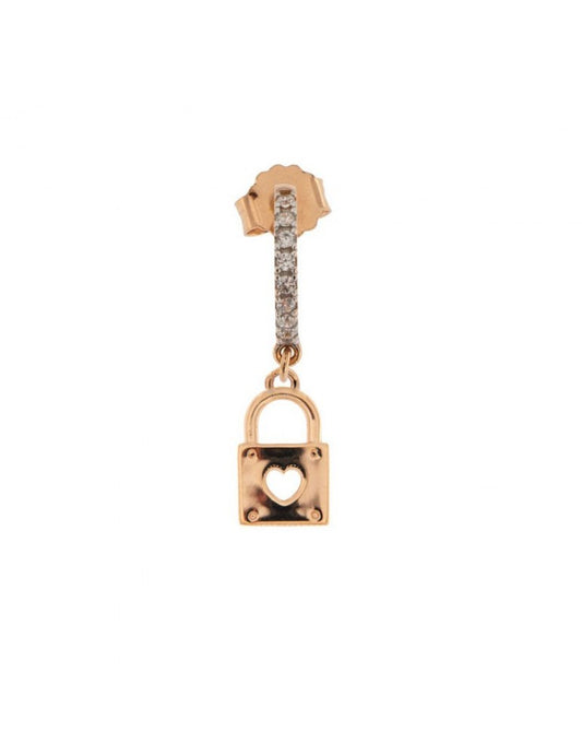 CERCHIETTO MONO ZIRCONI E ARGENTO ROSE' CON LUCCHETTI