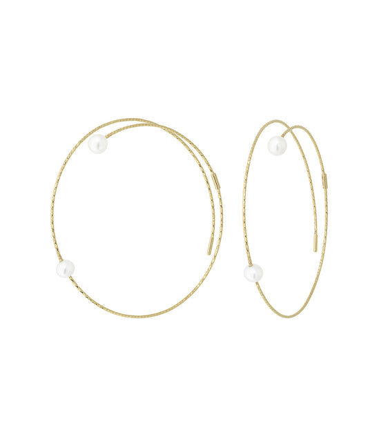 MAGIC WIRE - ORECCHINI CERCHI CON PERLE