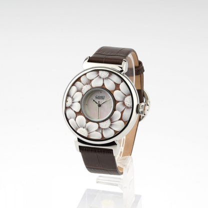 CAMEO ITALIANO - OROLOGIO PARTENOPE ACCIAIO RODIO CINTURINO MORO CAMEO MARGHERITE