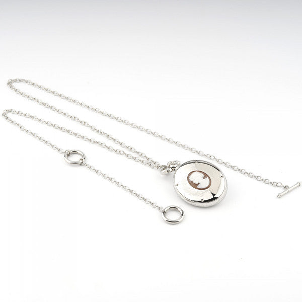 CAMEO ITALIANO - OROLOGIO PARTENOPE ACCIAIO RODIO PUTTO E FIORI