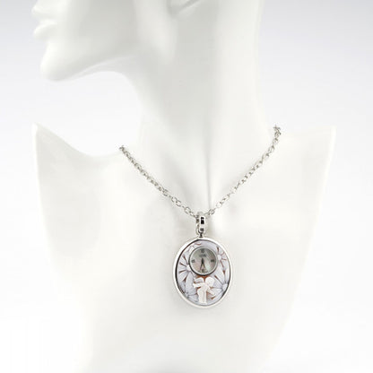 CAMEO ITALIANO - OROLOGIO PARTENOPE ACCIAIO RODIO PUTTO E FIORI