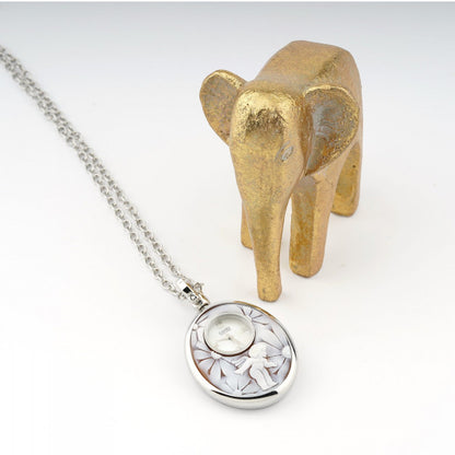 CAMEO ITALIANO - OROLOGIO PARTENOPE ACCIAIO RODIO PUTTO E FIORI