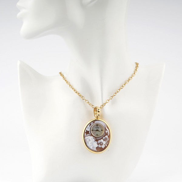 CAMEO ITALIANO - OROLOGIO PARTENOPE ACCIAIO DORATO TESTA E FIORI