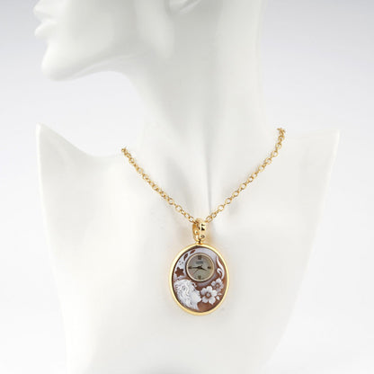 CAMEO ITALIANO - OROLOGIO PARTENOPE ACCIAIO DORATO TESTA E FIORI