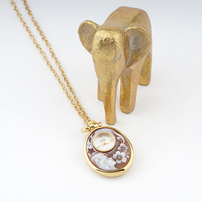 CAMEO ITALIANO - OROLOGIO PARTENOPE ACCIAIO DORATO TESTA E FIORI