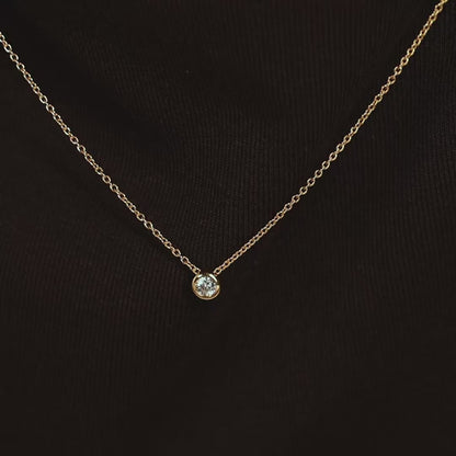 TI SENTO - COLLANA ARGENTO DORATO CON PUNTO LUCE ZIRCONE