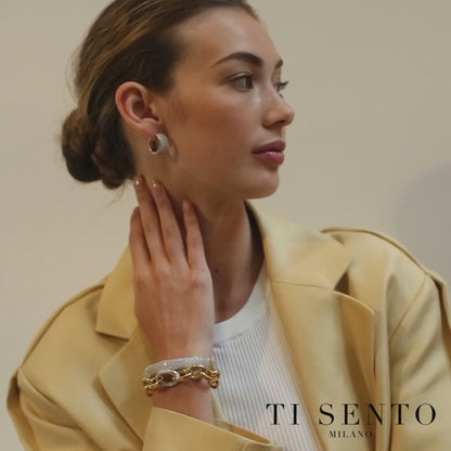 TI SENTO - ORECCHINI A CERCHIO PAVE' DI ZIRCONI