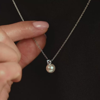 TI SENTO - COLLANA ARGENTO PENDENTE PERLA E ZIRCONE CENTRALE