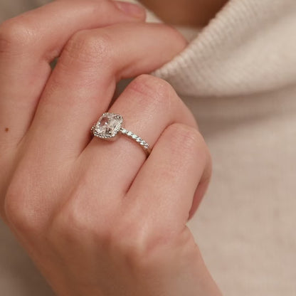 TI SENTO - ANELLO ARGENTO RODIO CON ZIRCONE BIANCO