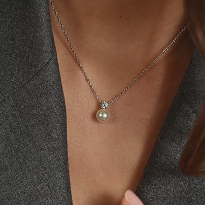 TI SENTO - COLLANA ARGENTO DORATO PENDENTE PERLA E ZIRCONE CENTRALE (Copia)