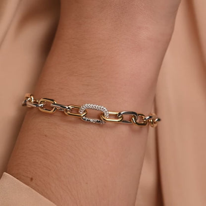 TI SENTO - BRACCIALE CATENA ARGENTO E ZIRCONI BIANCHI