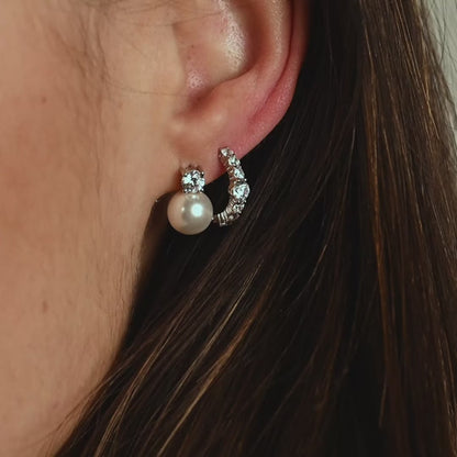 TI SENTO - ORECCHINI A LOBO ARGENTO CON PERLA E ZIRCONE