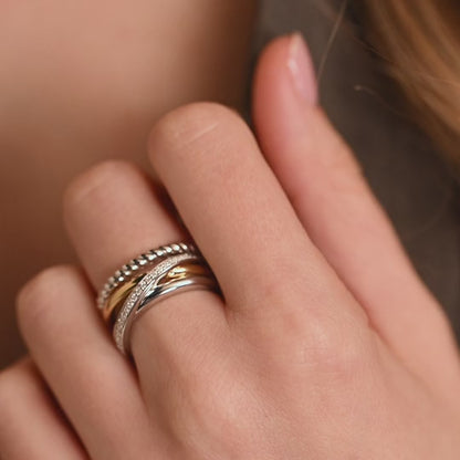 TI SENTO - ANELLO A FASCIA IN ARGENTO CON ZIRCONI