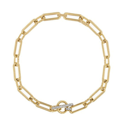 COLLANA GIROCOLLO CATENA ARGENTO DORATO CON ZIRCONI