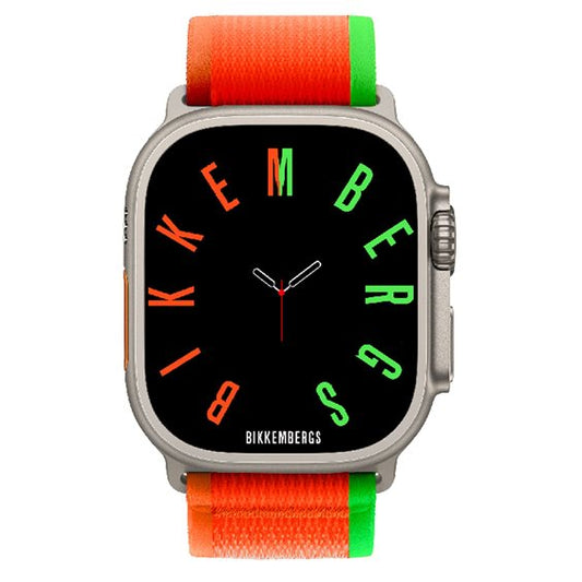 BIKKEMBERGS - OROLOGIO SMARTWATCH TITANIO CINTURINO ELASTICO ARANCIO
