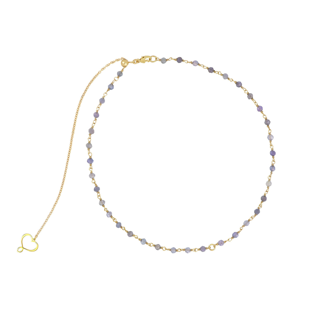MAMAN ET SOPHIE - GIROCOLLO ROSARIO TANZANITE E ARGENTO DORATO