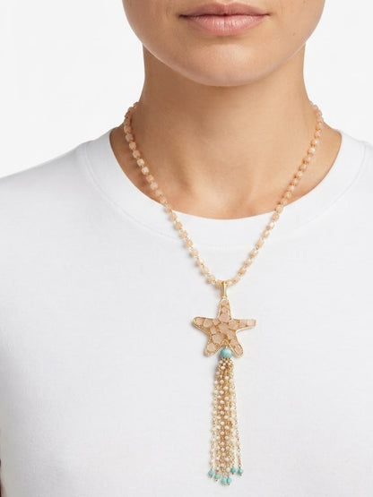 SICYLUI - COLLANA CON STELLA MARINA BEIGE