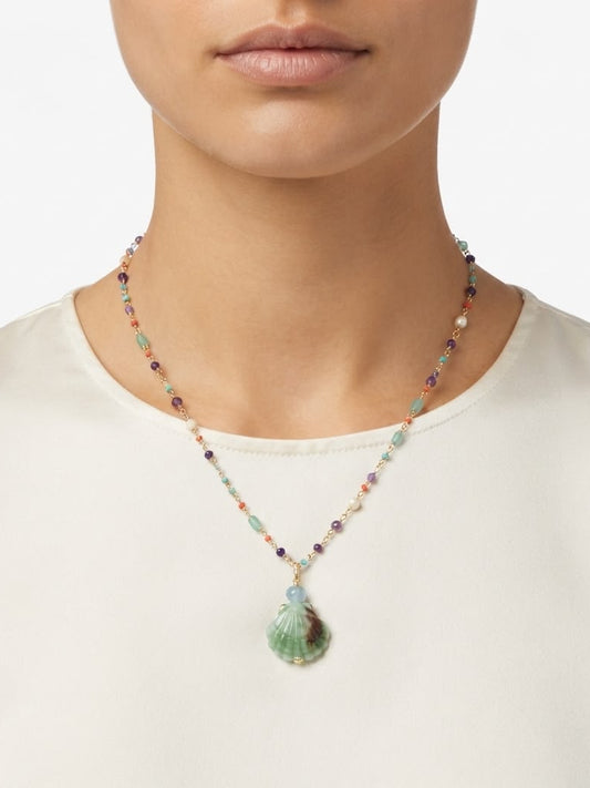 SICYLUI - COLLANA CON CONCHIGLIA VERDE IN CERAMICA