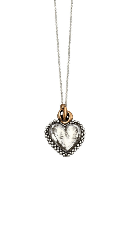 NEMORIS - COLLANA CUORE SACRO BRONZO E ARGENTO