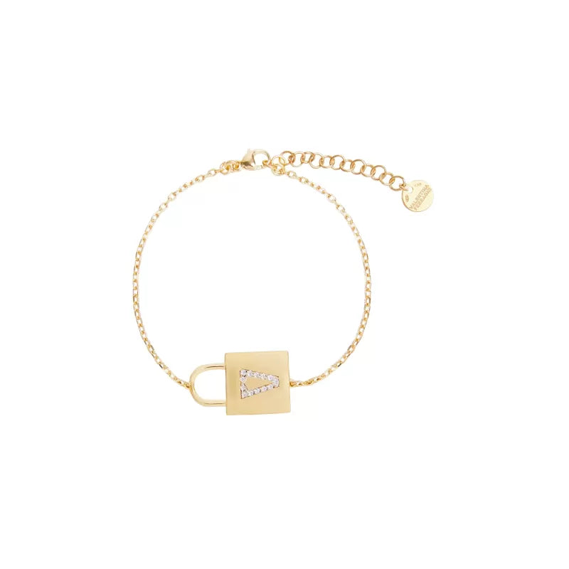 VALENTINA FERRAGNI - BRACCIALE LUCCHETTO GOLD CON ZIRCONI