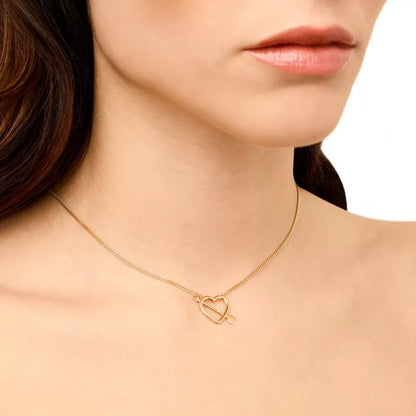 VALENTINA FERRAGNI - COLLANA CIONCOLO CUORE FRECCIA ARGENTO DORATO